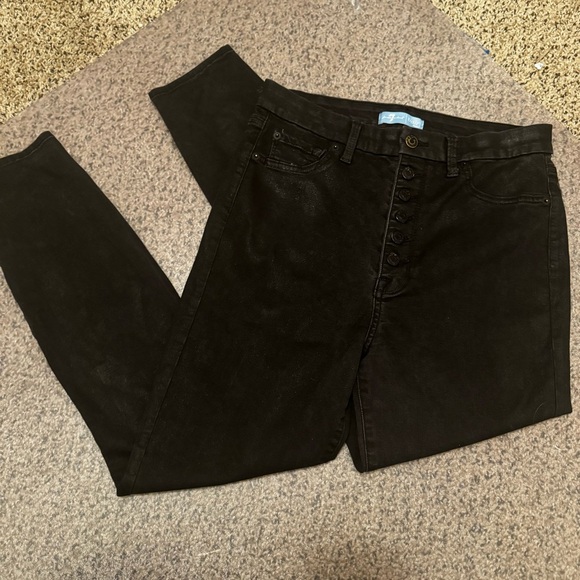 7 for all mankind black button fly skinny jeans size 31 - Picture 1 of 9